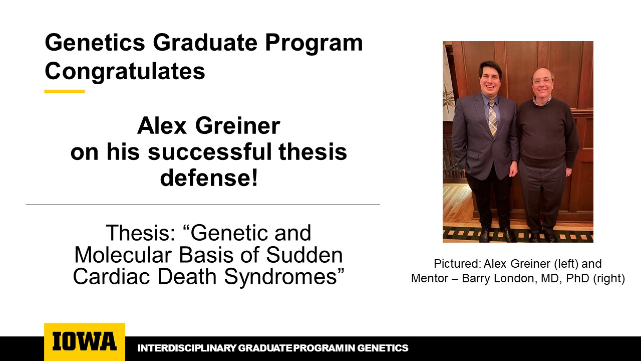 Thesis defense congrats - Greiner, Alex