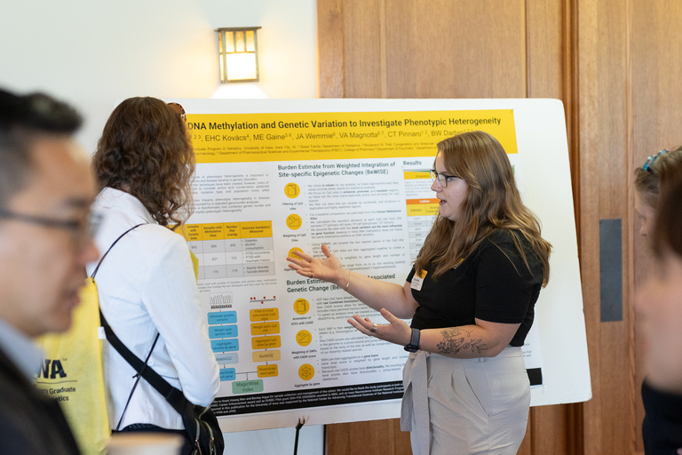 Chloe Moel presenting her poster