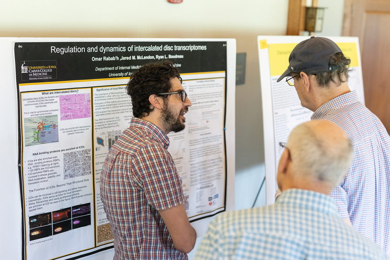 Omar Rabab'h presenting his poster