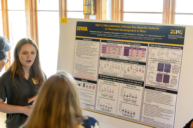 Anna Carver presenting her poster