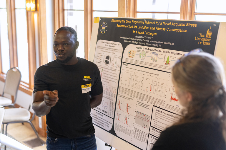 Joshua Ayelazuno presenting his poster