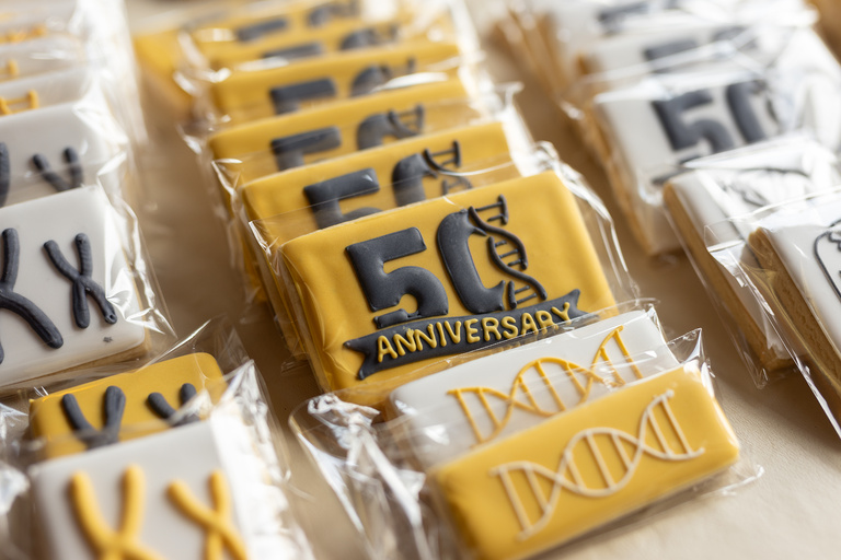 Cookies decorated with 50th Anniversary logo