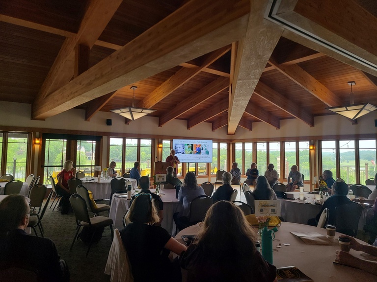 Gary Gussin presenting on the founding of the Genetics Graduate Program