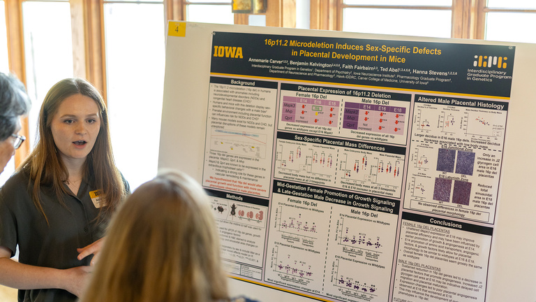 Anna Carver presenting her poster